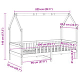 Barnesengeramme hus 80x200 cm heltre furu