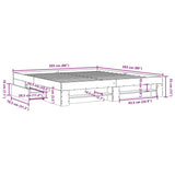 Sengeramme betonggrå 200x200 cm konstruert tre