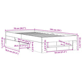 Sengeramme hvit 75x190 cm konstruert tre