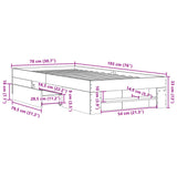 Sengeramme sonoma eik 75x190 cm konstruert tre