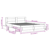 Sengeramme med hodegavl svart 150x200 cm konstruert tre