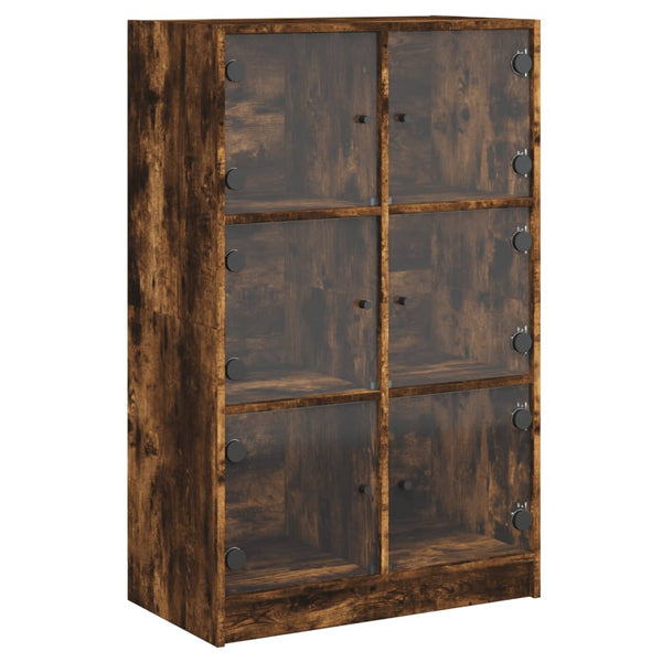 Highboard med dører røkt eik 68x37x109 cm konstruert tre