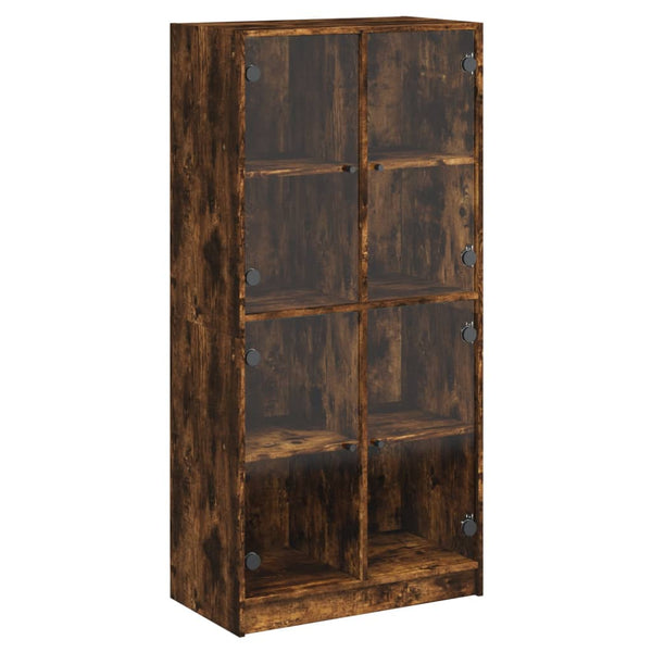 Highboard med dører røkt eik 68x37x142 cm konstruert tre