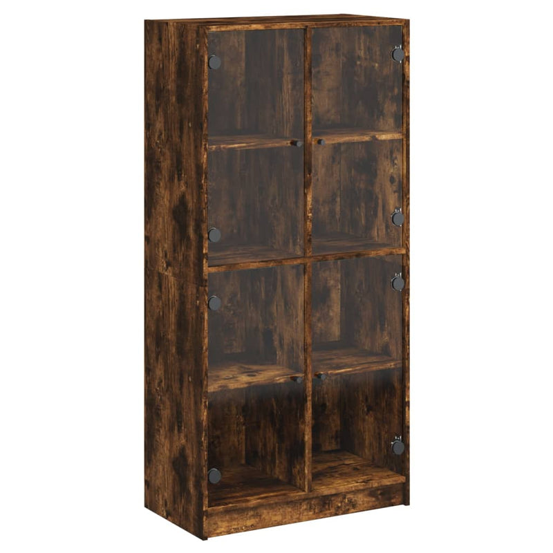 Highboard med dører røkt eik 68x37x142 cm konstruert tre