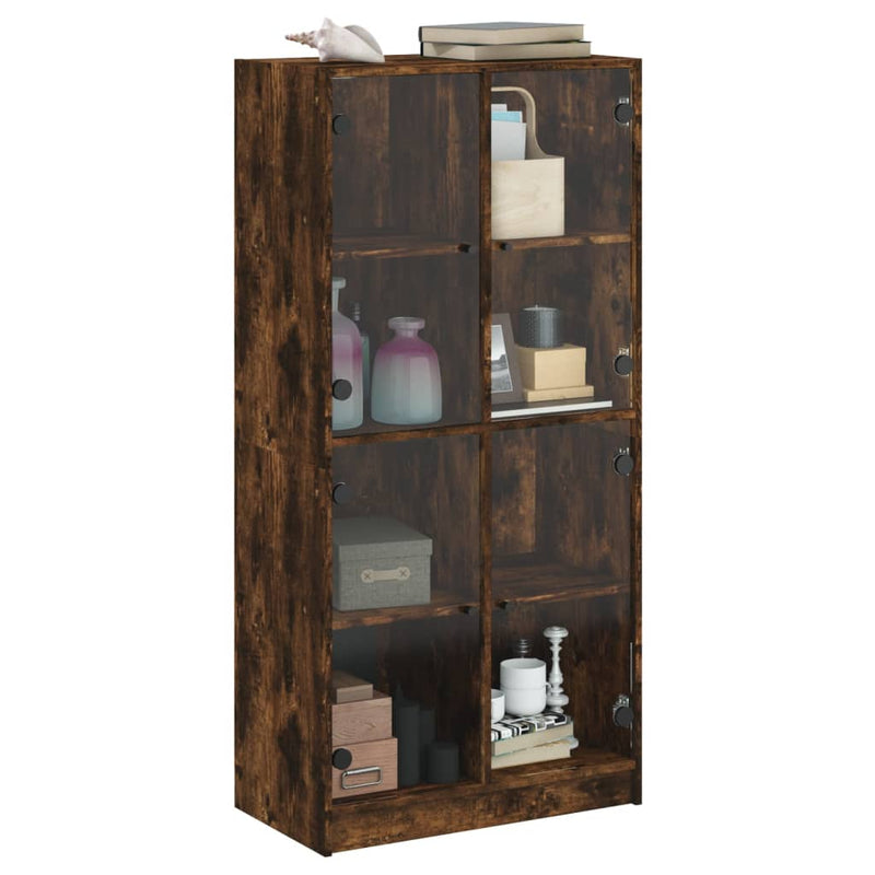 Highboard med dører røkt eik 68x37x142 cm konstruert tre