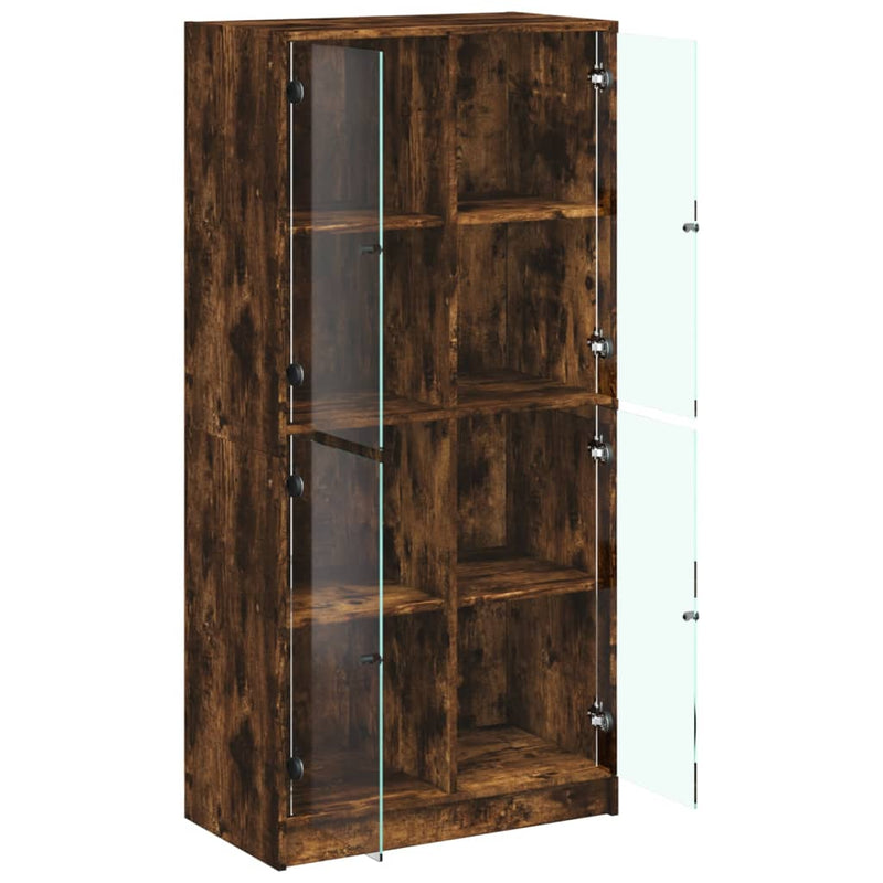 Highboard med dører røkt eik 68x37x142 cm konstruert tre