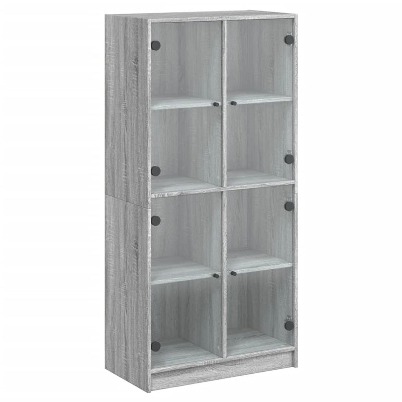 Highboard med dører grå sonoma 68x37x142 cm konstruert tre