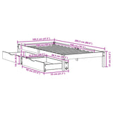 Sengeramme uten madrass hvit 100x200 cm heltre furu