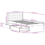 Sengeramme uten madrass 90x190 cm heltre furu