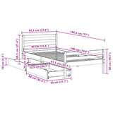 Sengeramme uten madrass hvit 90x190 cm heltre furu