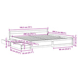 Sengeramme uten madrass 180x200 cm heltre furu