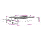 Sengeramme med madrass hvit 200x200 cm heltre furu