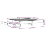 Sengeramme uten madrass voksbrun 200x200 cm heltre furu