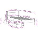 Sengeramme med skuffer 100x200 cm heltre furu