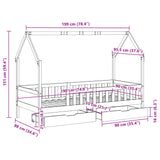 Barnesengeramme med skuffer 90x190 cm heltre furu