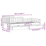 Dagseng med skuffer 80x200 cm heltre furu