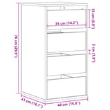 Kommode hvit 40x41x76 cm konstruert tre