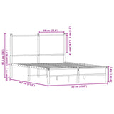 Sengeramme i metall med hodegavl røkt eik 120x200 cm