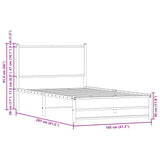 Sengeramme i metall uten madrass sonoma eik 100x200 cm