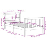 Sengeramme uten madrass 90x190 cm heltre furu