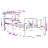 Sengeramme uten madrass 90x200 cm heltre furu