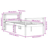 Seniorseng med hodegavl 90x190 cm heltre furu