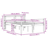 Seniorseng med hodegavl hvit 120x190 cm heltre furu