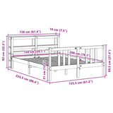 Sengeramme med hodegavl 150x200 cm heltre furu