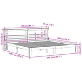 Sengeramme med hodegavl hvit 200x200 cm heltre furu