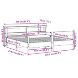 Sengeramme med madrass 200x200 cm heltre furu