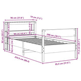 Sengeramme uten madrass 90x200 cm heltre furu