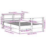 Sengeramme uten madrass hvit 135x190 cm heltre furu