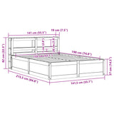 Sengeramme med hodegavl hvit 135x190 cm heltre furu