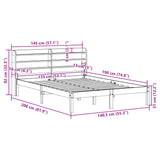 Sengeramme uten madrass hvit 135x190 cm heltre furu