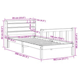 Sengeramme uten madrass 75x190 cm heltre furu