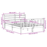 Sengeramme uten madrass 150x200 cm heltre furu