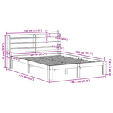 Sengeramme med hodegavl hvit 120x200 cm heltre furu