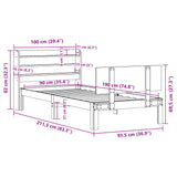 Sengeramme med hodegavl hvit 90x190 cm heltre furu