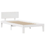 Sengeramme med hodegavl hvit 90x190 cm heltre furu