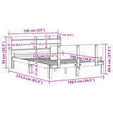 Sengeramme med hodegavl 135x190 cm heltre furu