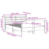 Sengeramme uten madrass voksbrun 140x200 cm heltre furu