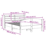 Sengeramme uten madrass hvit 140x190 cm heltre furu