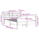 Sengeramme uten madrass brun 135x190 cm heltre furu