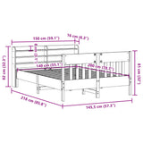 Sengeramme uten madrass 140x200 cm heltre furu