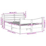 Sengeramme med hodegavl 150x200 cm heltre furu