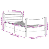 Sengeramme med hodegavl hvit 75x190 cm heltre furu