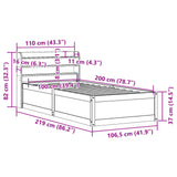 Sengeramme med hodegavl hvit 100x200 cm heltre furu