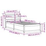 Sengeramme med hodegavl voksbrun 100x200 cm heltre furu