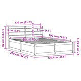 Sengeramme med hodegavl 120x190 cm heltre furu