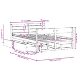 Sengeramme uten madrass 140x200 cm heltre furu